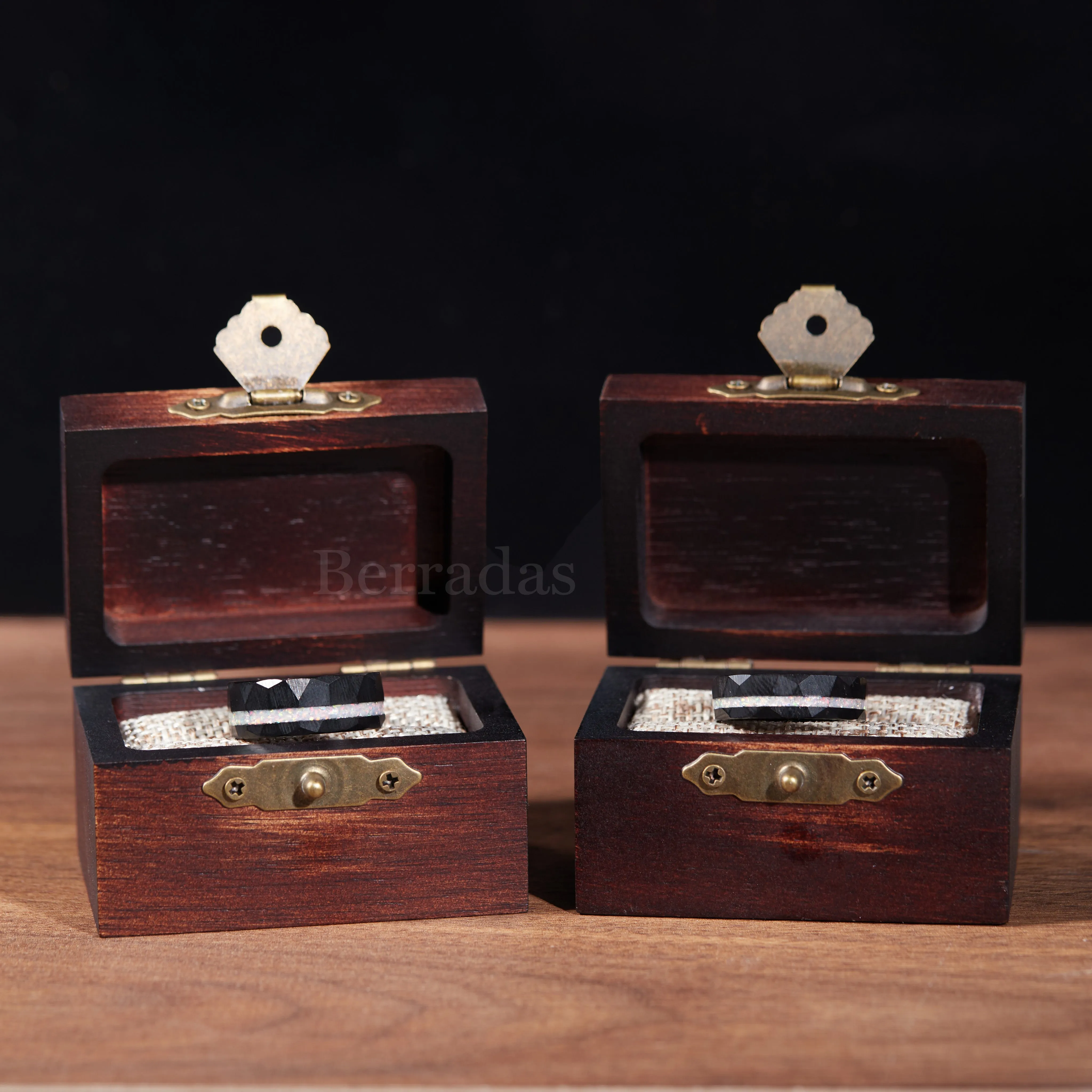Personalized Ring for men with white Opal - 8mm