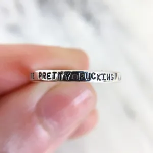 Personalized Tiny Message Ring in Sterling Silver