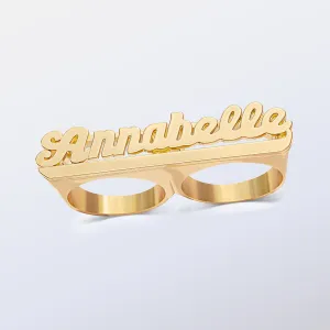 Personalized Two Finger Name Ring