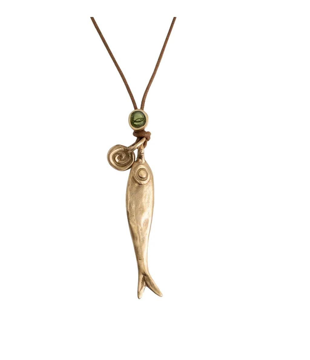 Pesci Che Volano Acciuga Bronze Necklace