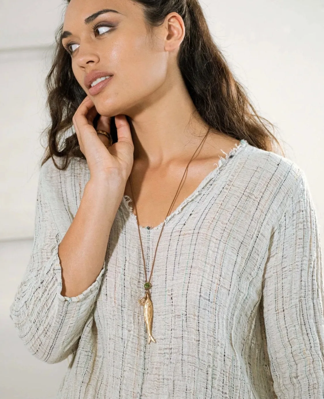 Pesci Che Volano Acciuga Bronze Necklace