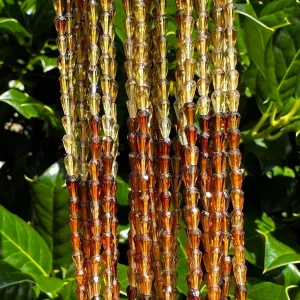 Petro Tourmaline Teardrop Beads | Faceted Center-Drilled Vertical Gemstone Beads | Mixed Browns/Greens | 3mm x 5mm | 13" Strand (Approx. 81 Beads)