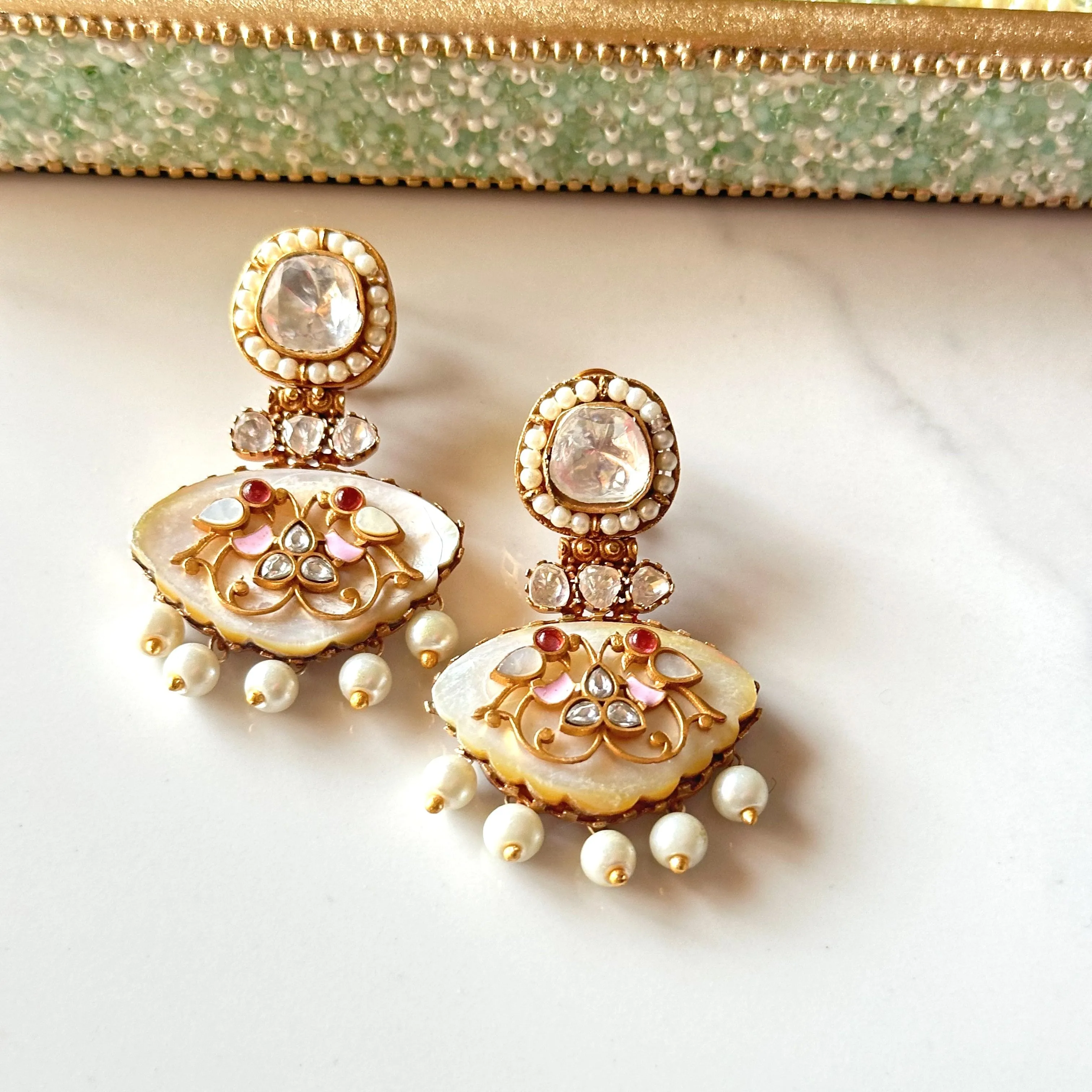 Pihu Motif Moissanite Earrings