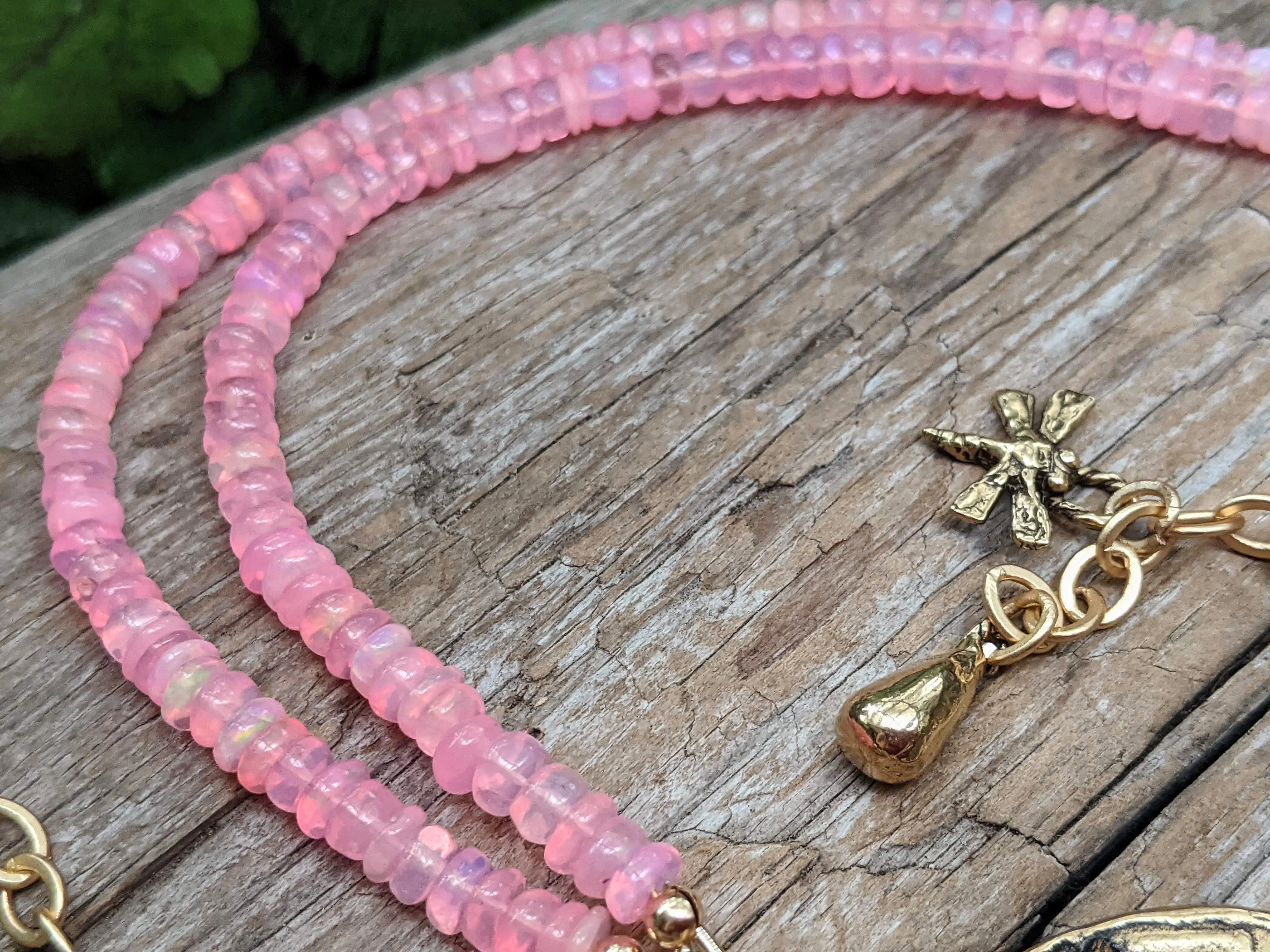Pink Ethiopian Opal Necklace