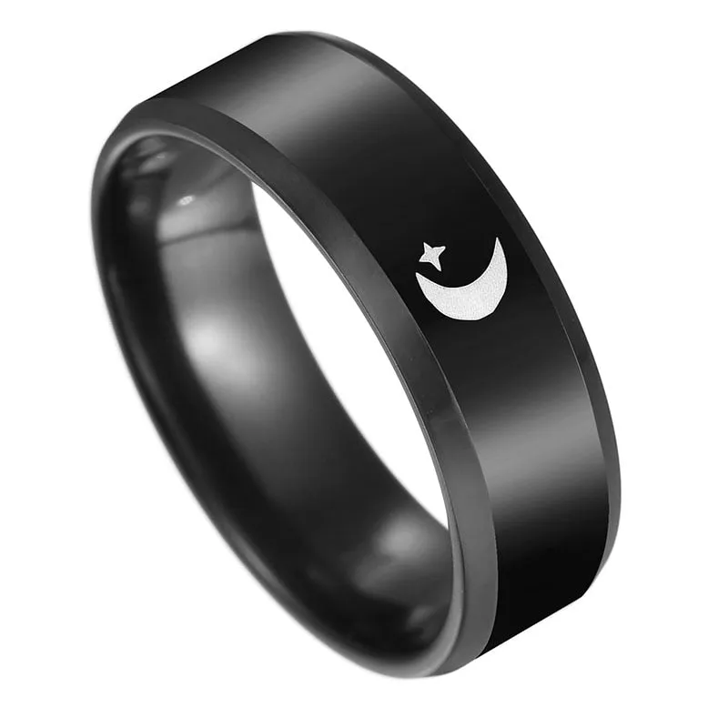 Plated Sun and Moon Promise Ring Anel Falange Championship Rings