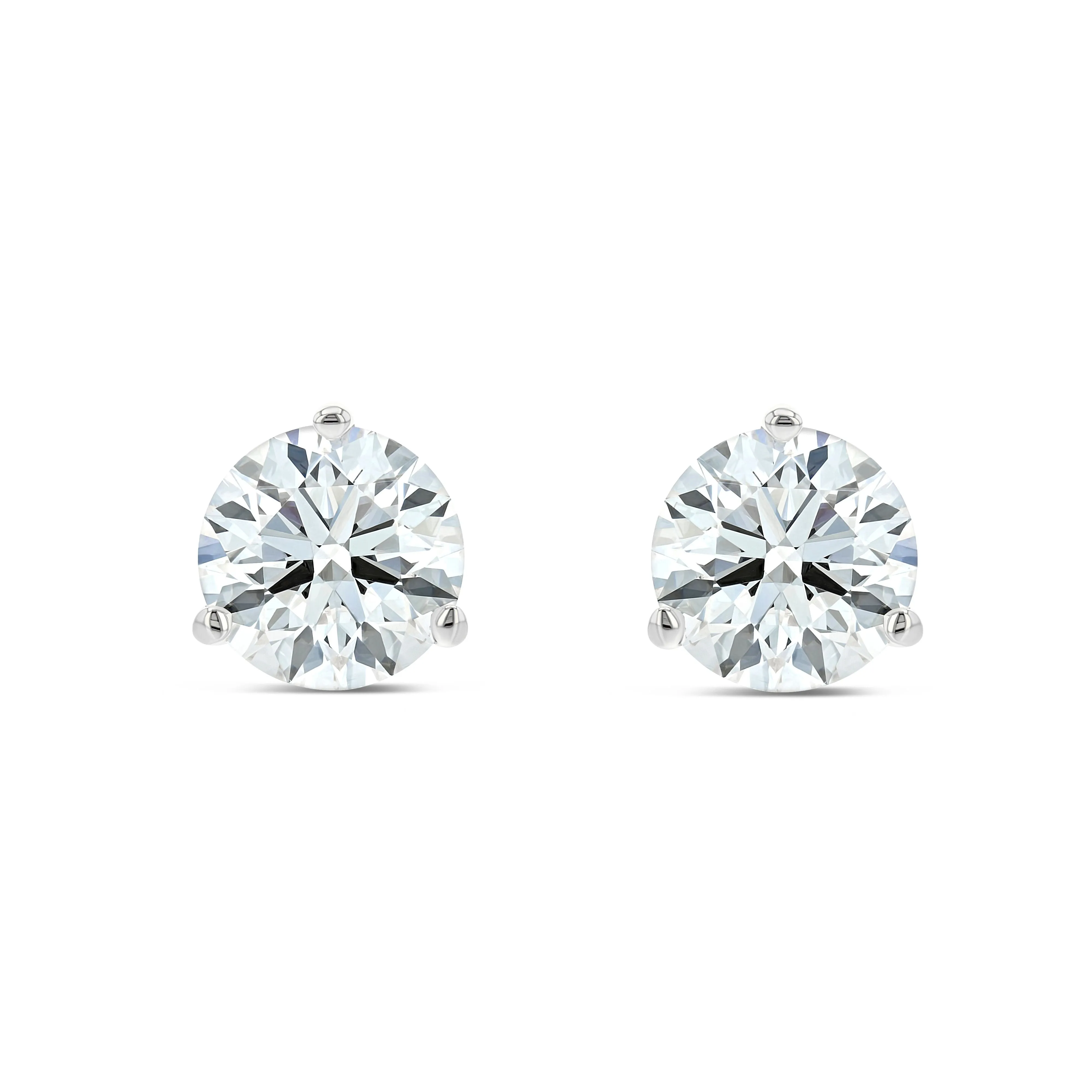 Platinum 3-prong Round Brilliant Diamond Stud Earrings (0.22 Ct. T.w., Vs1-vs2 Clarity, F-g Color)