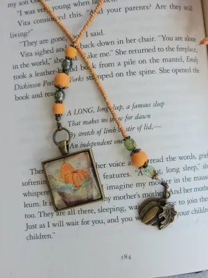 Pumpkin Bookmark, Fall Reading Bookmarker, Unique Reader Gift