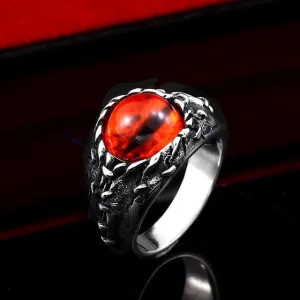 Punk Rock Claw Zircon Stone Evil Eyeball Skull Ring