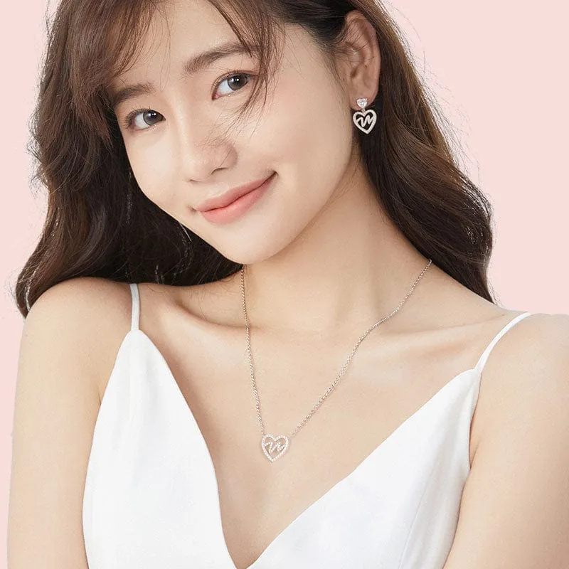 "Amuse Me" Open Heart Sterling Silver Necklace