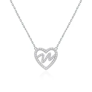 "Amuse Me" Open Heart Sterling Silver Necklace