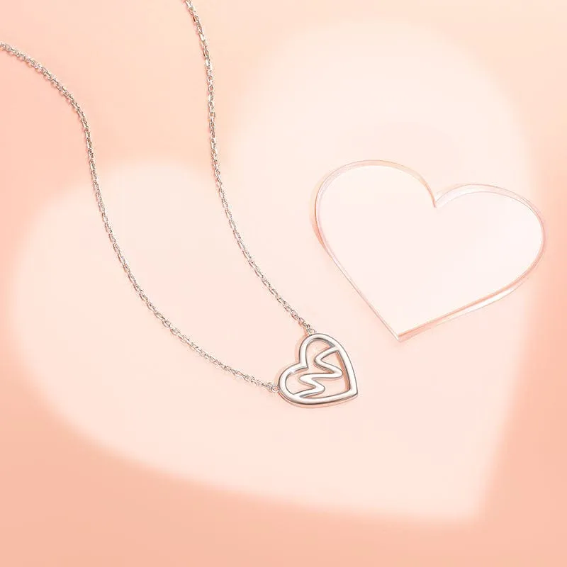 "Amuse Me" Open Heart Sterling Silver Necklace