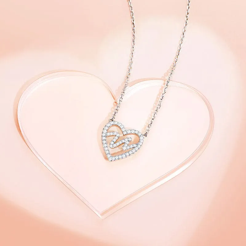 "Amuse Me" Open Heart Sterling Silver Necklace