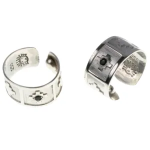 "Chakana" Peruvian Inspired Sterling Silver Inka Cross Partners (2) Rings - Andean symbol of balance, harmony, and connection between the physical and spiritual worlds