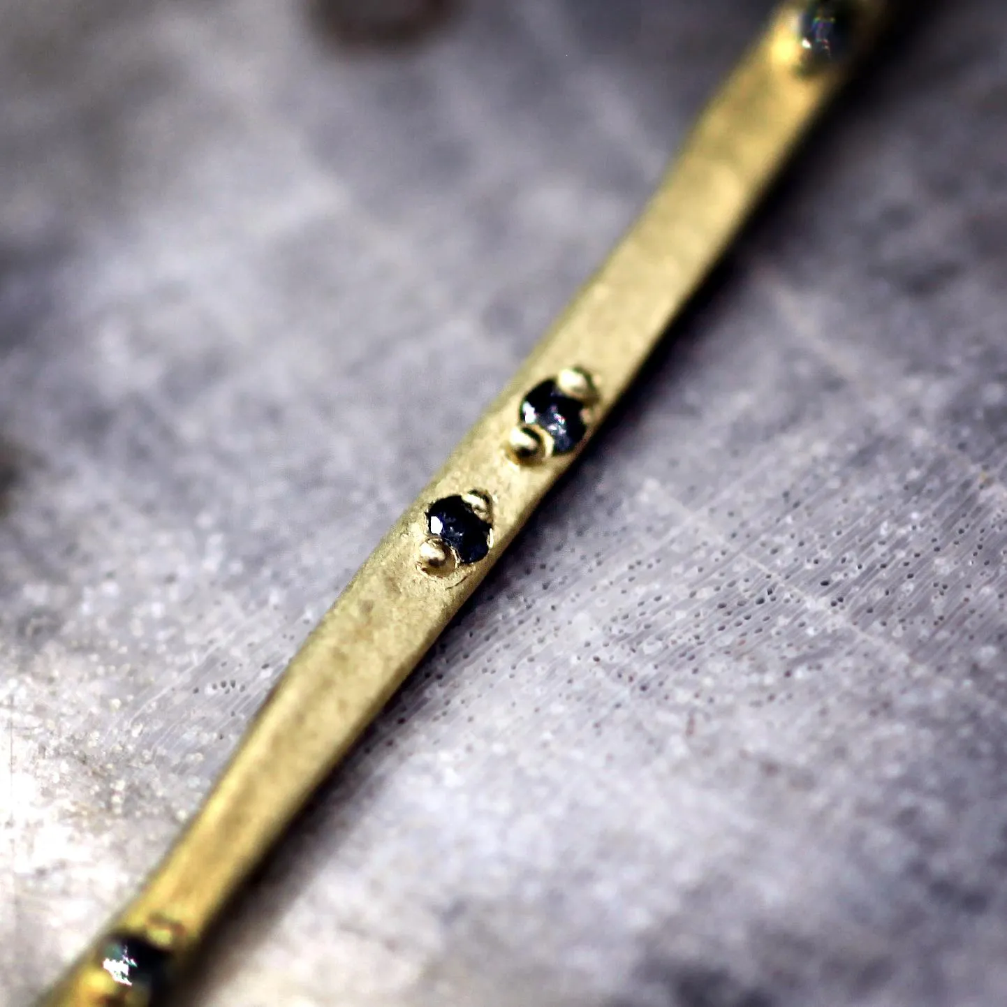 "Sophie" Grey Diamond   14K Gold Pendant Necklace