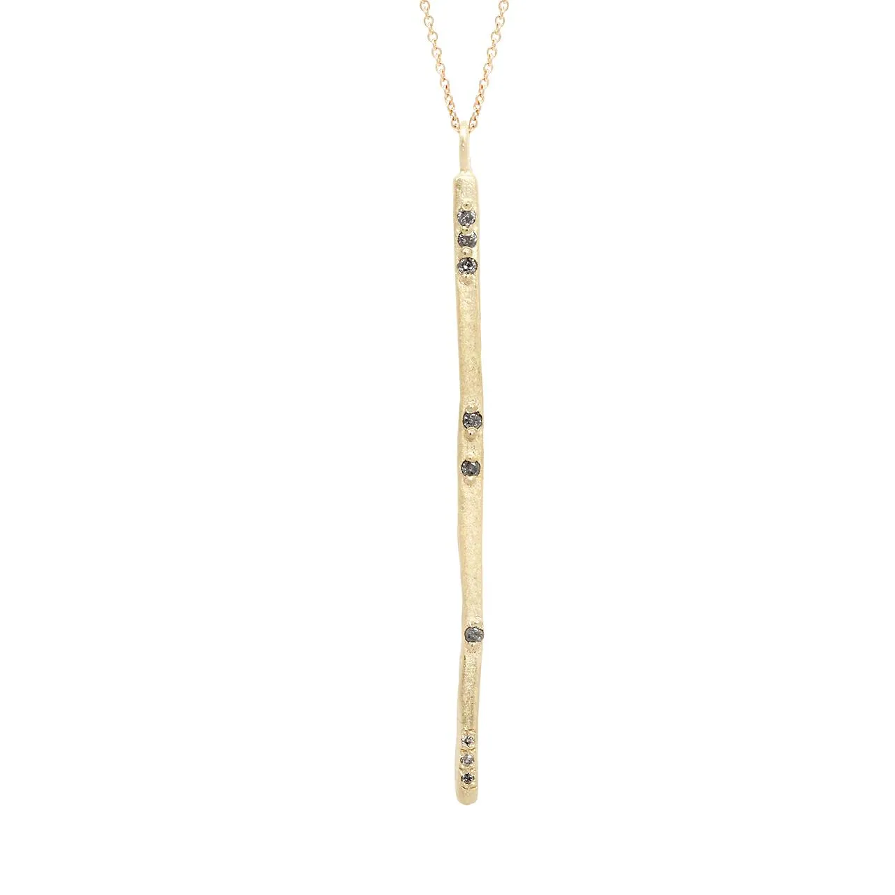 "Sophie" Grey Diamond   14K Gold Pendant Necklace