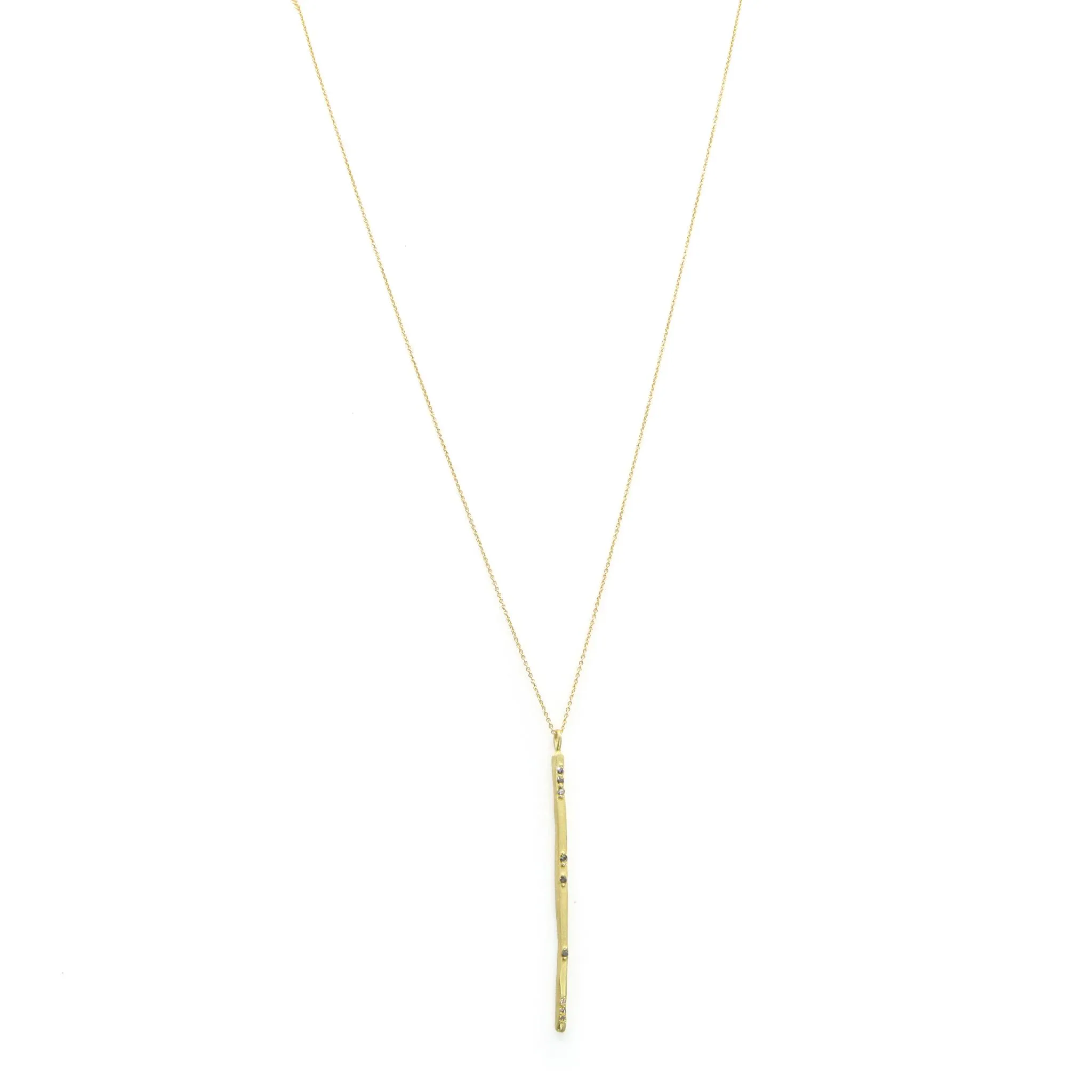 "Sophie" Grey Diamond   14K Gold Pendant Necklace
