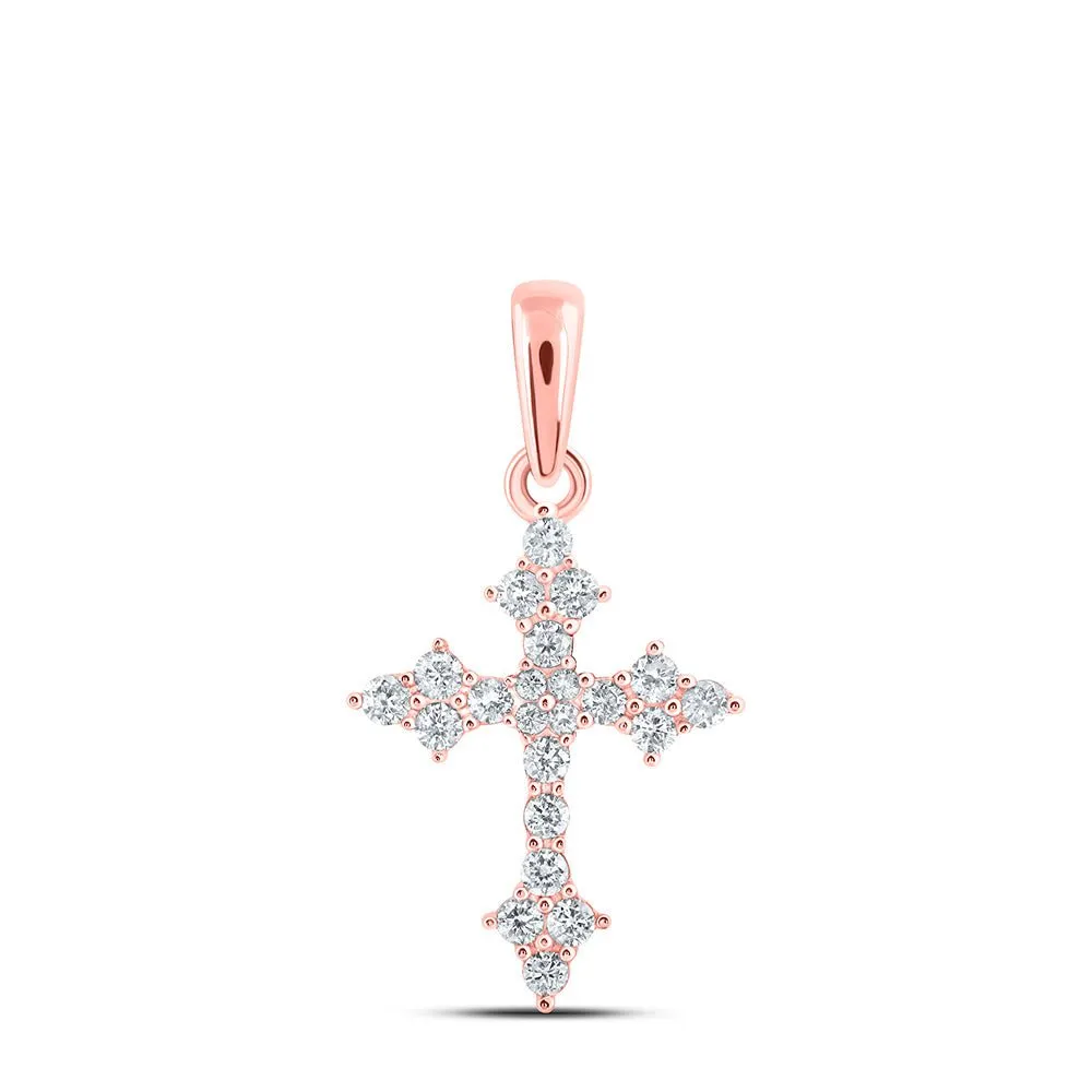 Radiant Rose Gold Diamond Cross Pendant: A Timeless Symbol of Elegance and Faith