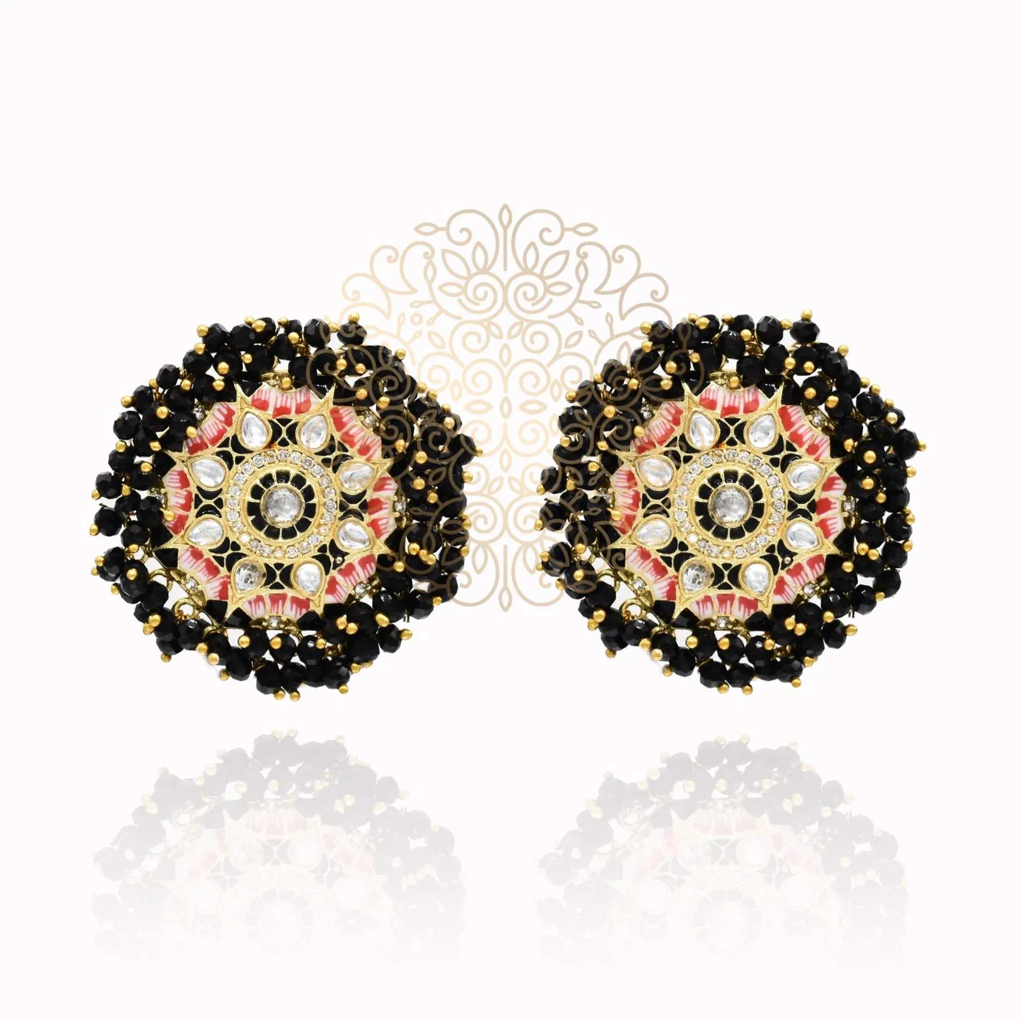 Raghvi Meenakari Beaded Wreath Earrings