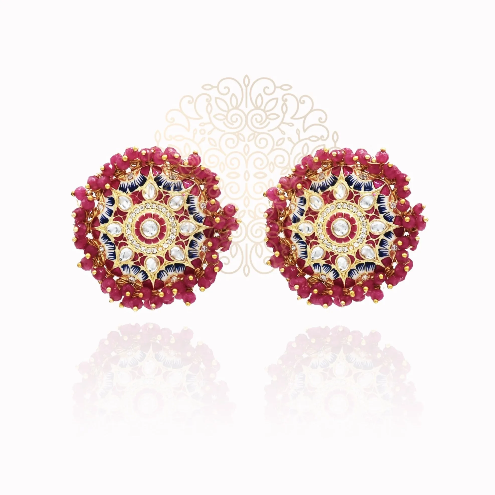 Raghvi Meenakari Beaded Wreath Earrings