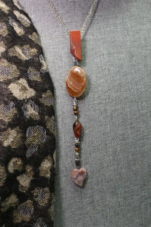 Red Jasper Oval Necklace Clip by BOHO Bling