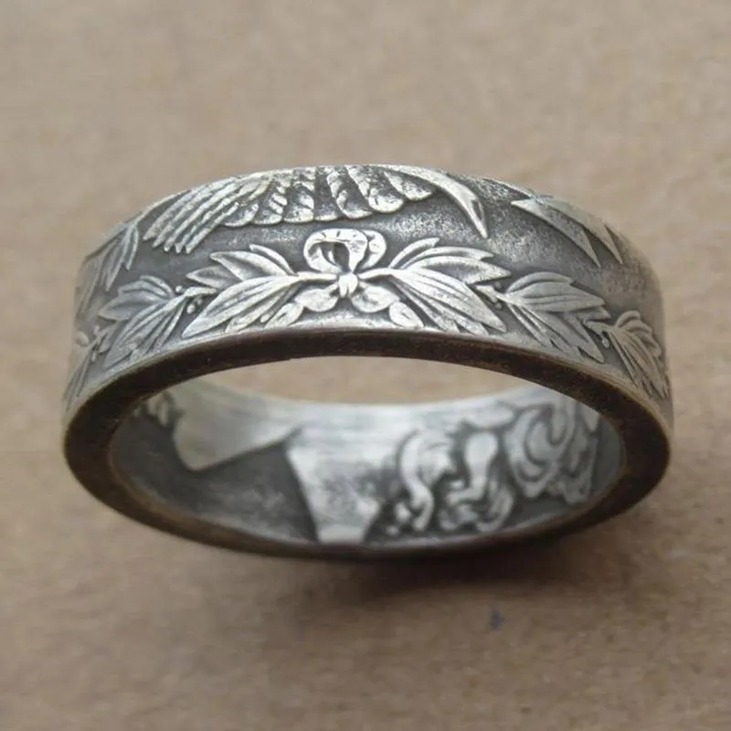 Retro Hand-made Eagle Silver Color Ring