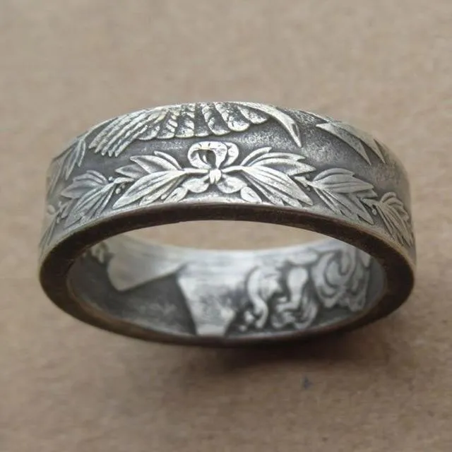 Retro Hand-made Eagle Silver Color Ring