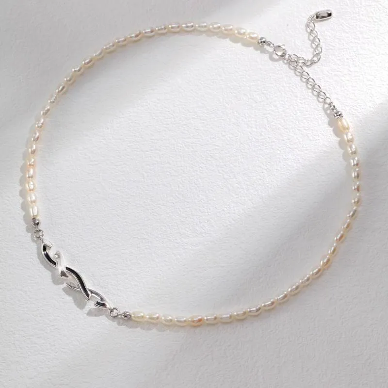 Ribbon Freshwater Pearl Choker in Gold Vermeil