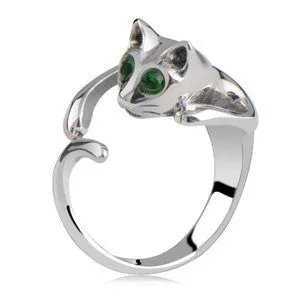 Ring Cat Charming cute silver plated opening fashion rings for women new fine jewelry Anillos wedding jewelry
