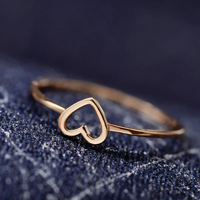 Rings Rose Gold Color Heart Shaped