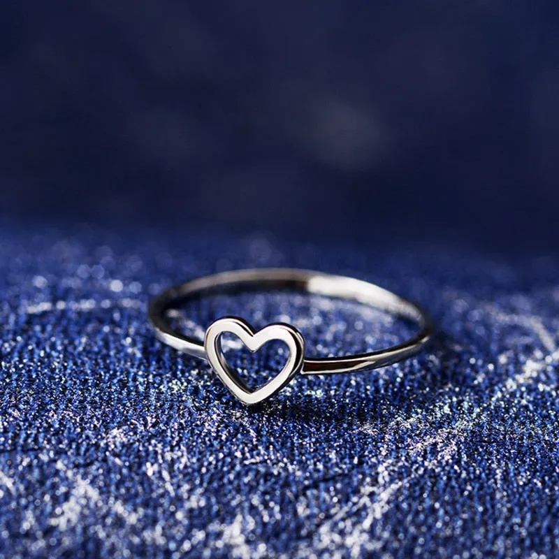 Rings Rose Gold Color Heart Shaped