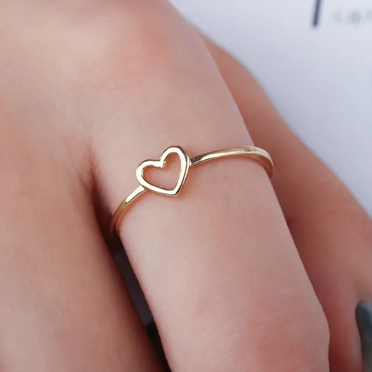 Rings Rose Gold Color Heart Shaped