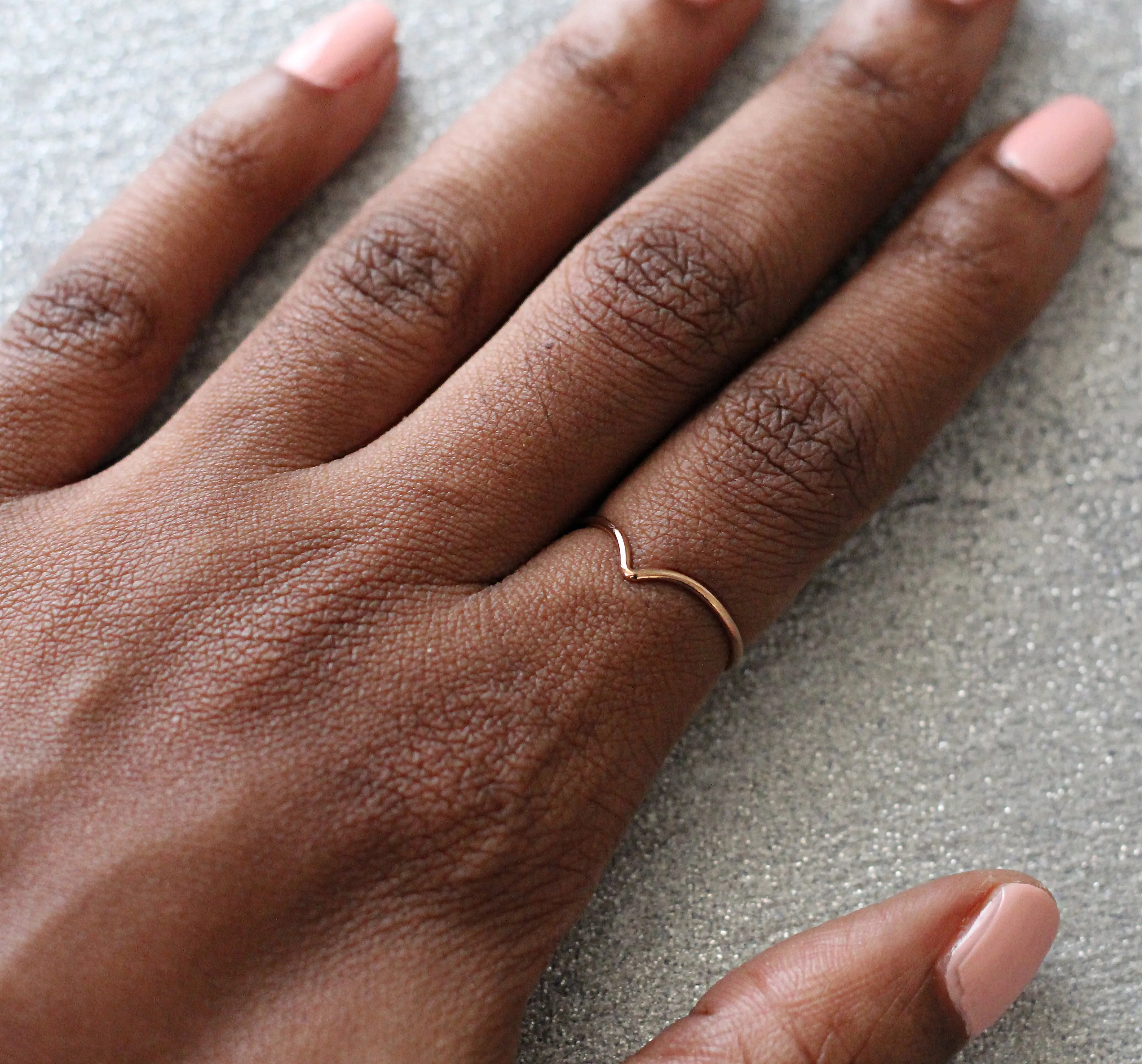 Rose Gold Chevron Ring