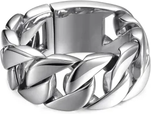 ROWIN&CO Jewelry Huge 32mm Mens Chunky Bracelet Heavy Sturdy 316L Stainless Steel Cuban Chain with Box Lock Clasp, 9.5 Inch/10.5 oz