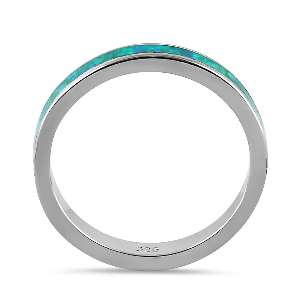 Seamless Green Opal Sterling Silver Ring Size 6 New