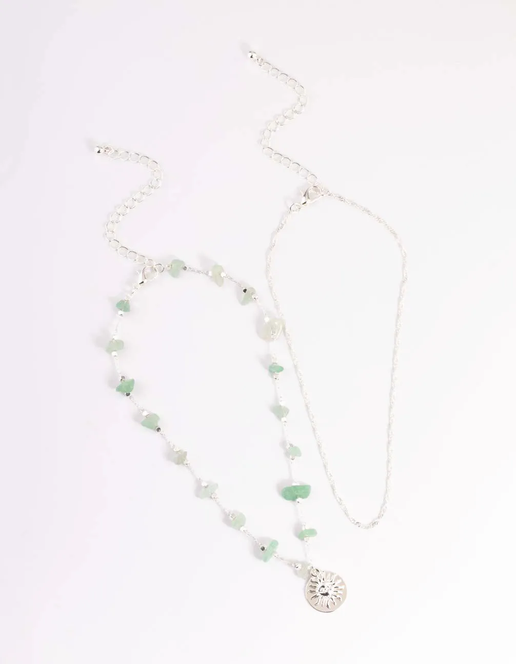 Silver Green Adventurine Choker Pack