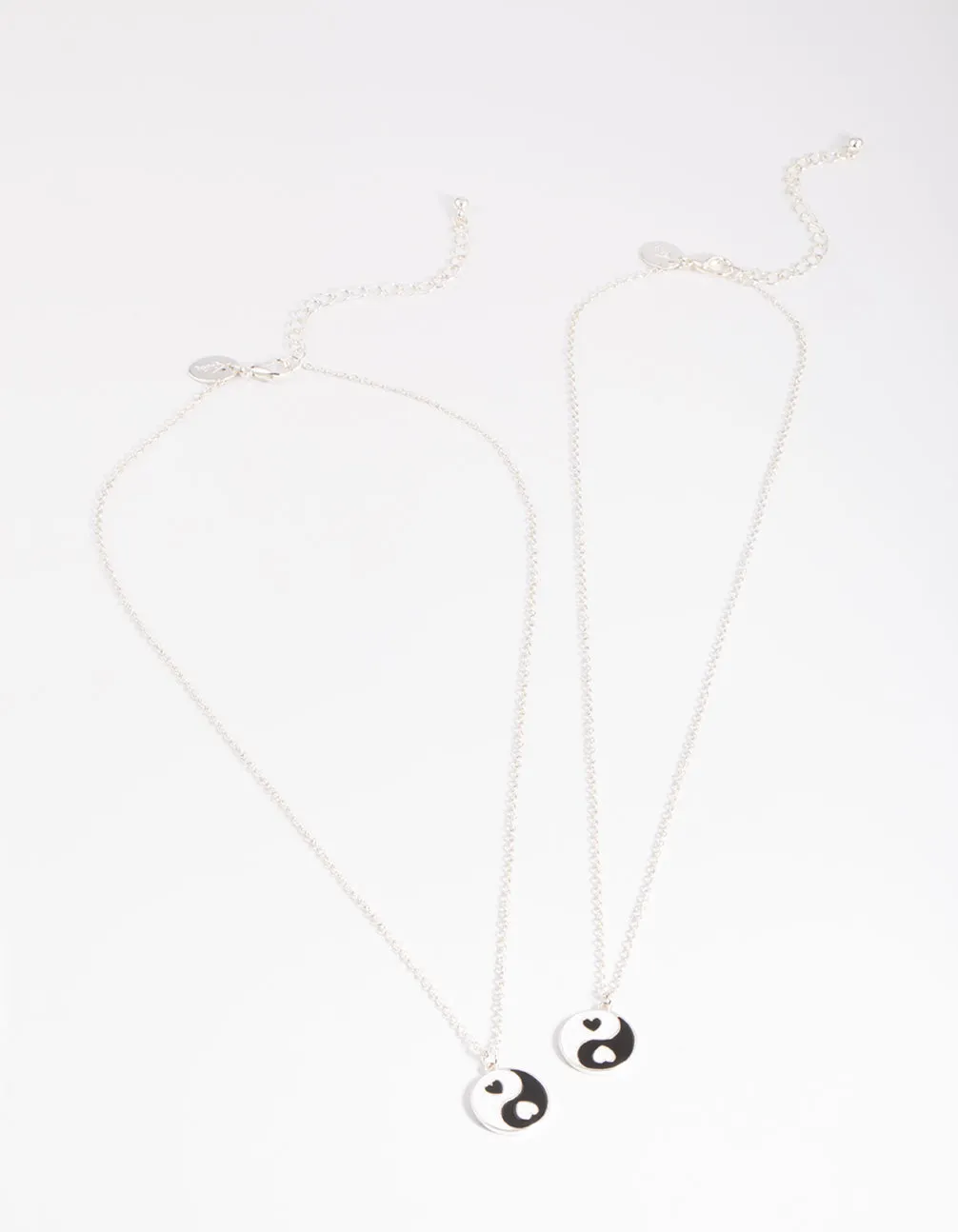 Silver Heart Yin & Yang Necklace Pack