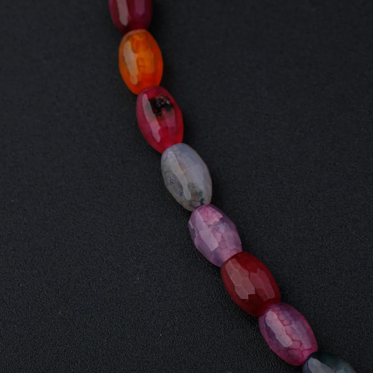Silver Multicolored Spiral Triangle Necklace