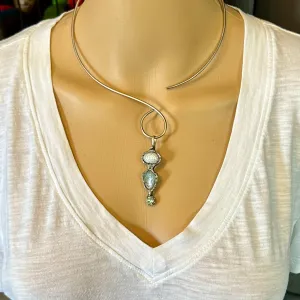 Silver Wire Gemstone Necklace