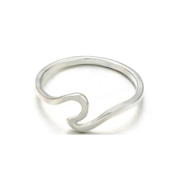 Simple Metal Cross Border Slender Shape Tail Ring