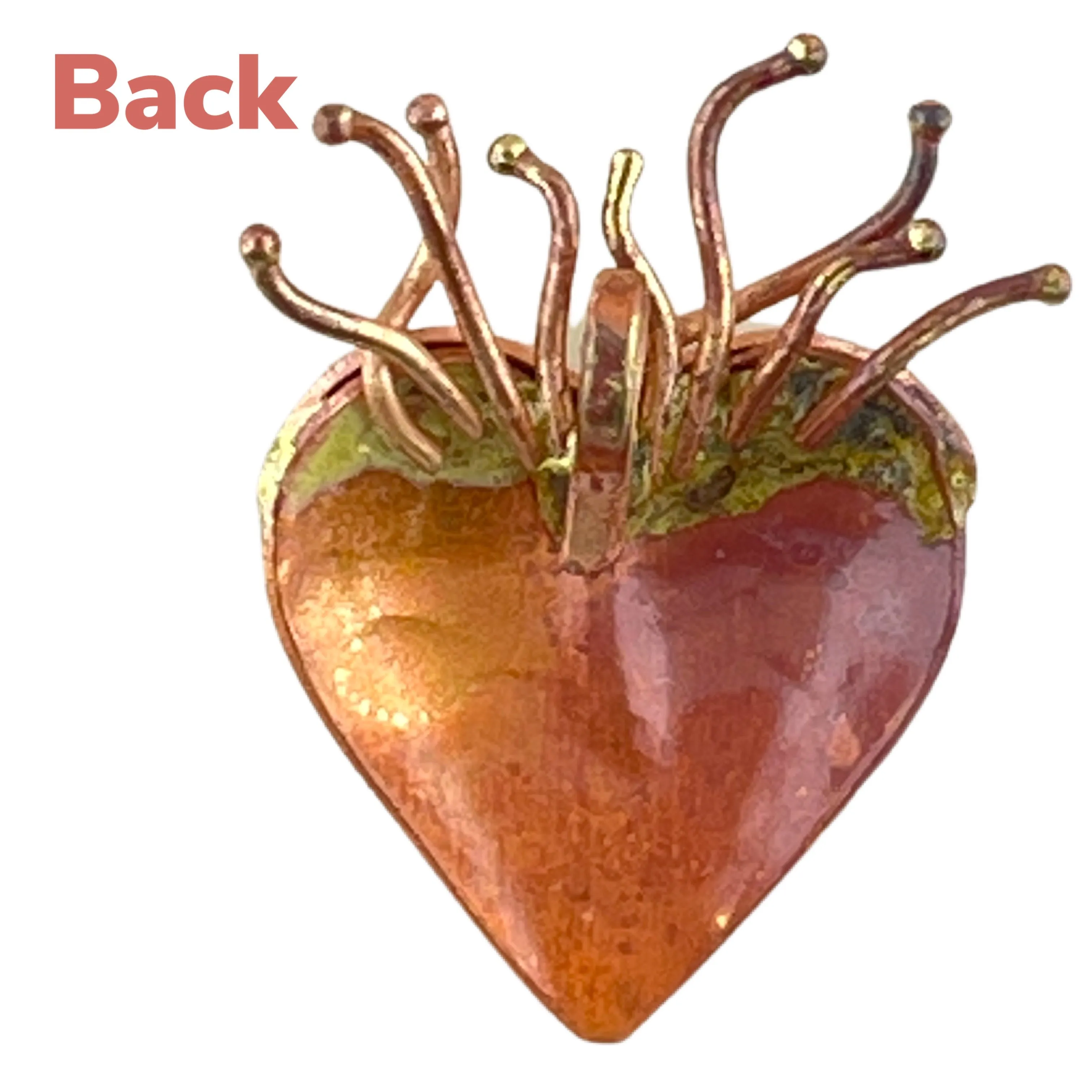 Small Flaming Heart Pendant or Earring Design Component
