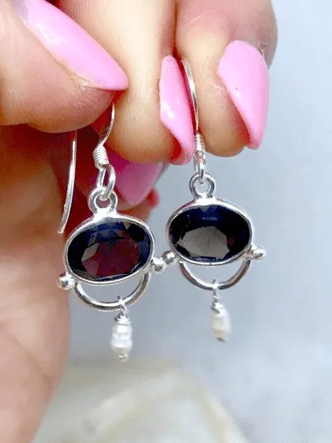 Smoky Quartz and Pearl Elegant Earrings