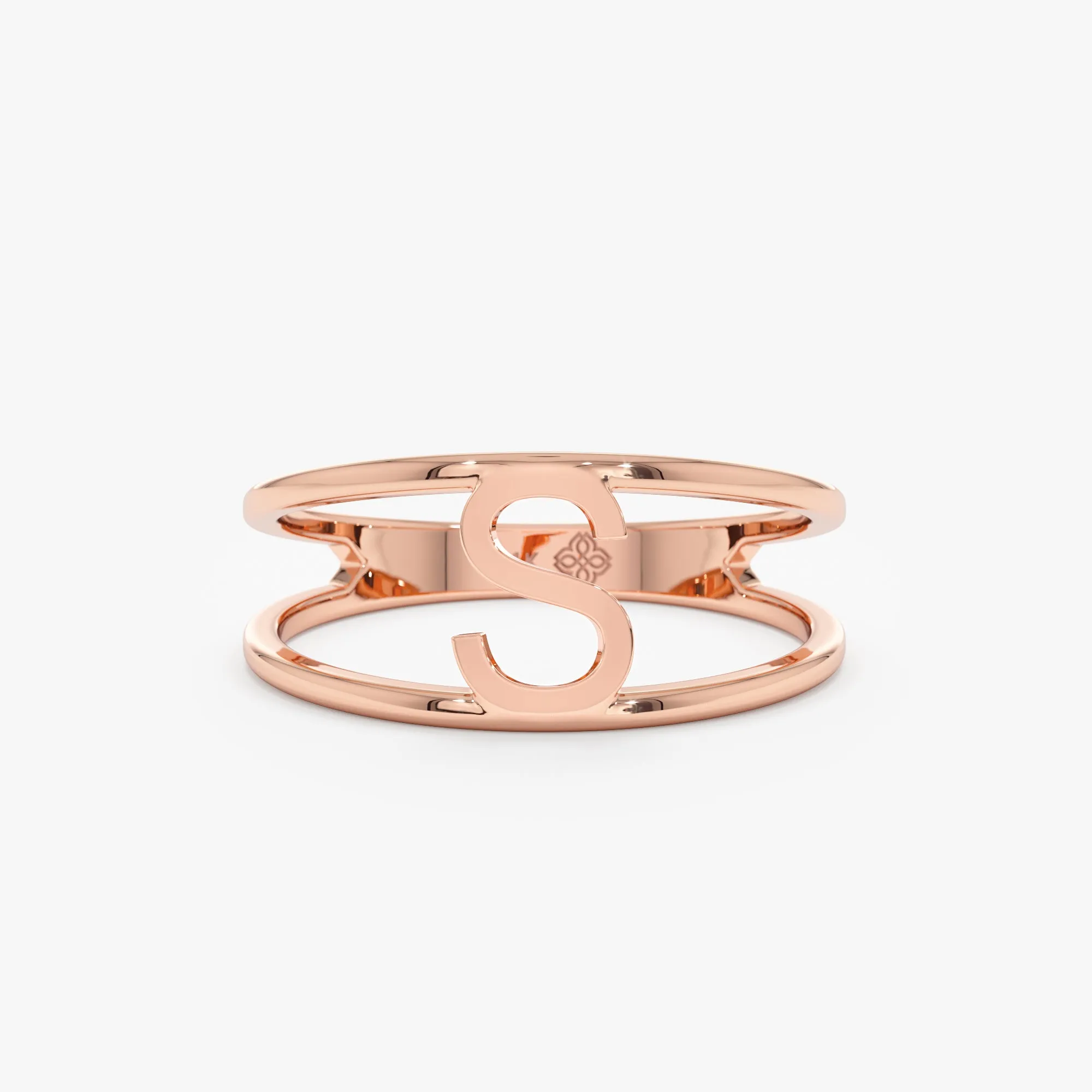Solid Gold Initial Ring, Elisse