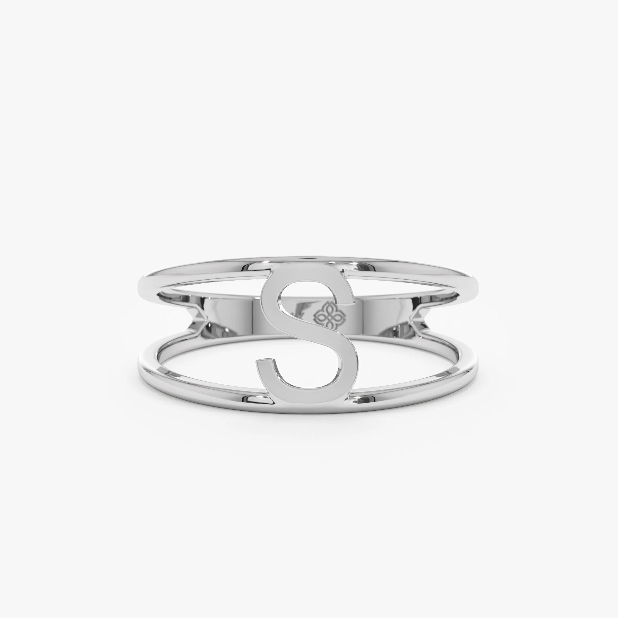 Solid Gold Initial Ring, Elisse