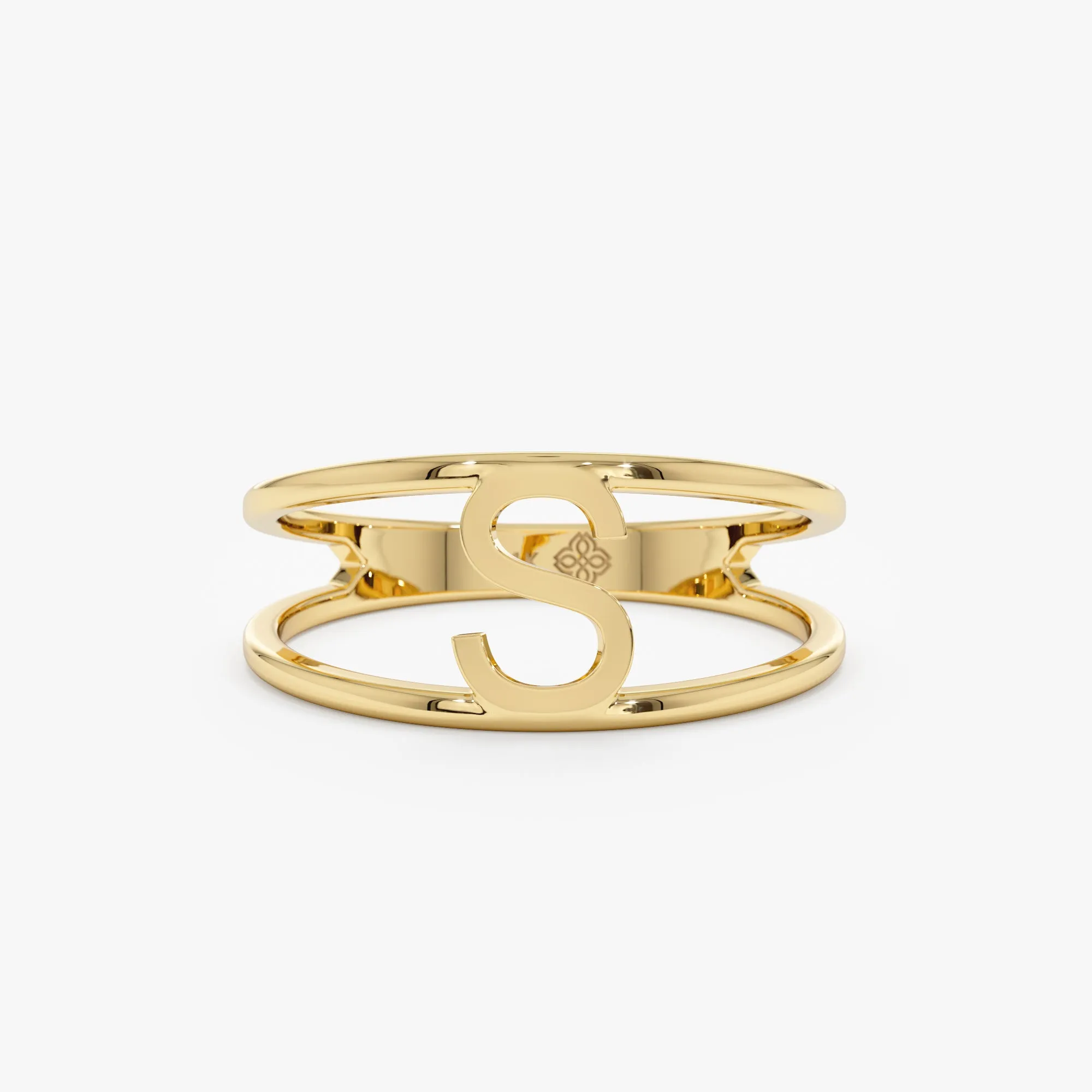 Solid Gold Initial Ring, Elisse