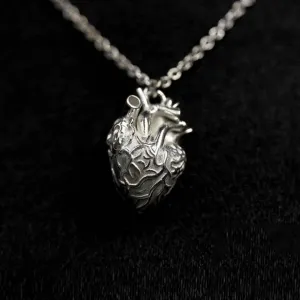 Soul in the Depths Openable Anatomical Heart Pearl Skull Necklace