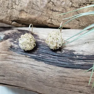 Squiggle silver ball earrings