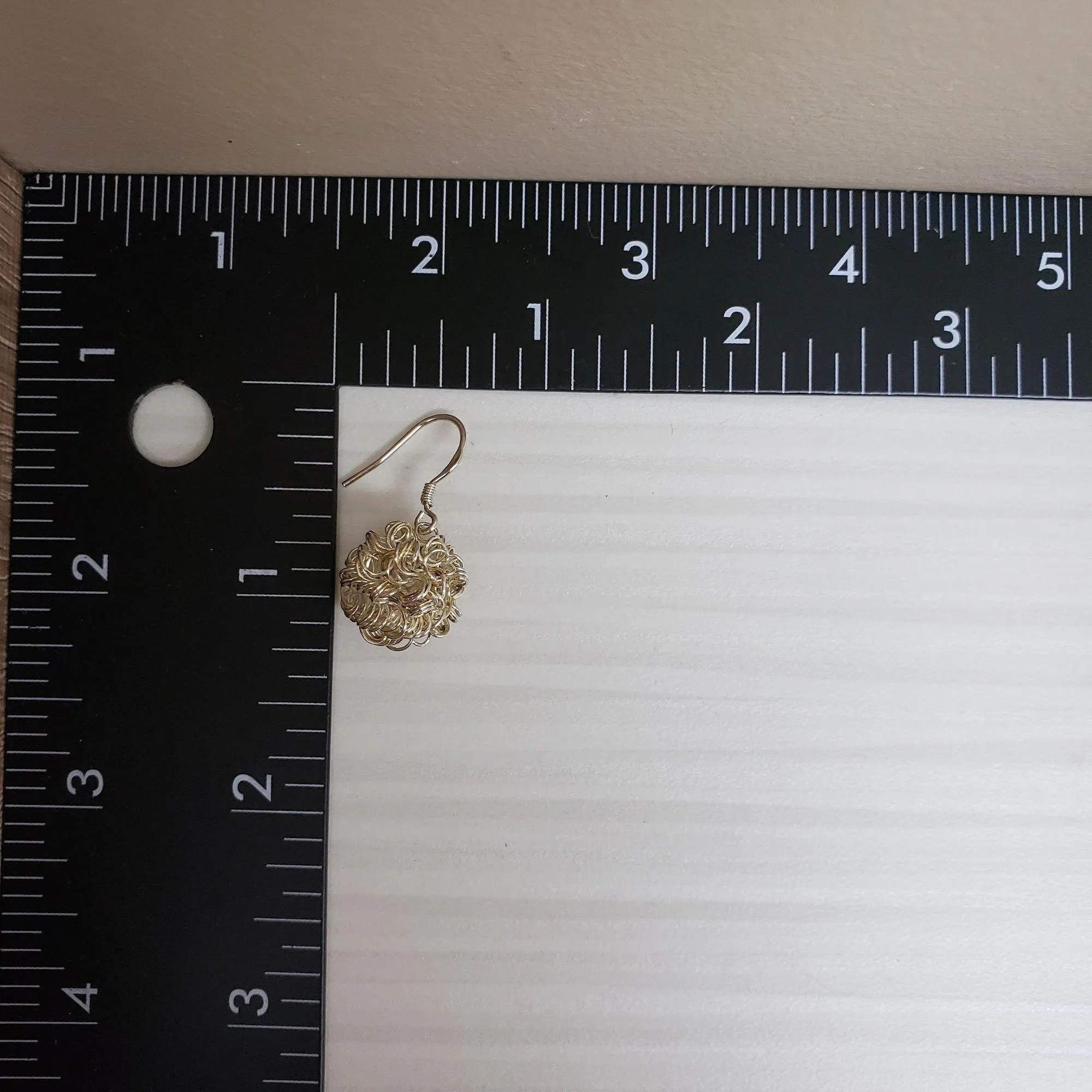 Squiggle silver ball earrings