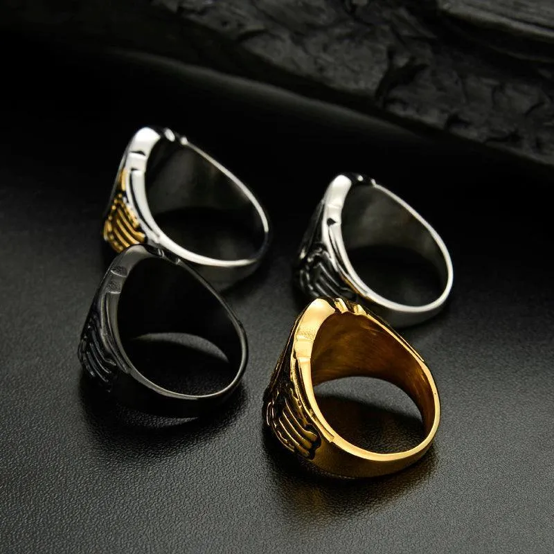 Stainless SteelGold Color Freemason Masonic Signet Rings