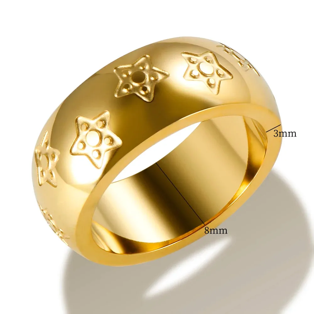 Star Bracelet Shiny Zircon Bangle Pentagram Crystal Rings