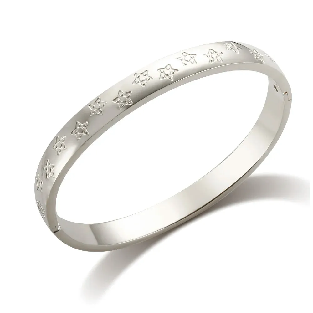 Star Bracelet Shiny Zircon Bangle Pentagram Crystal Rings